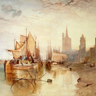 Darstellung des Puzzle Motivs Cologne, the Arrival of a Packet-Boat: Evening 1000 Puzzle 3D Modell
