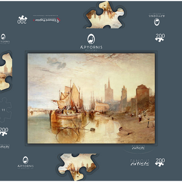 Darstellung des Puzzle Motivs Cologne, the Arrival of a Packet-Boat: Evening 200 Puzzle Schachtel 3D Modell