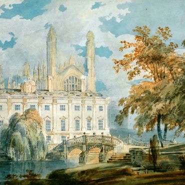 Darstellung des Puzzle Motivs Clare Hall and King’s College Chapel, Cambridge, from the Banks of the River Cam 1000 Puzzle 3D Modell