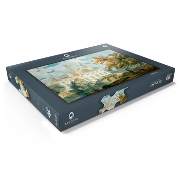 Darstellung des Puzzle Motivs Clare Hall and King’s College Chapel, Cambridge, from the Banks of the River Cam 100 Puzzle Schachtel Ansicht1