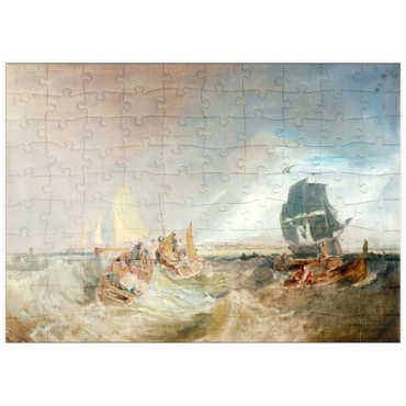 Darstellung des Puzzle Motivs puzzleplate Shipping at the Mouth of the Thames 100 Puzzle