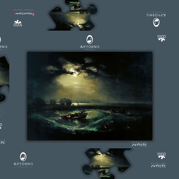 Darstellung des Puzzle Motivs Fishermen at Sea 1000 Puzzle Schachtel 3D Modell