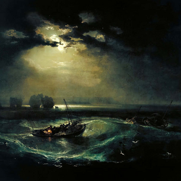 Darstellung des Puzzle Motivs Fishermen at Sea 200 Puzzle 3D Modell