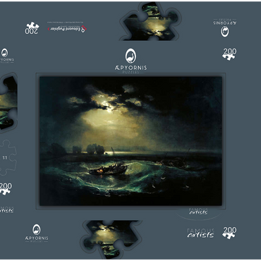 Darstellung des Puzzle Motivs Fishermen at Sea 200 Puzzle Schachtel 3D Modell