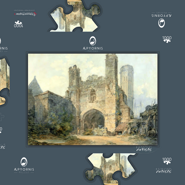 Darstellung des Puzzle Motivs Saint Augustine's Gate, Canterbury 1000 Puzzle Schachtel 3D Modell