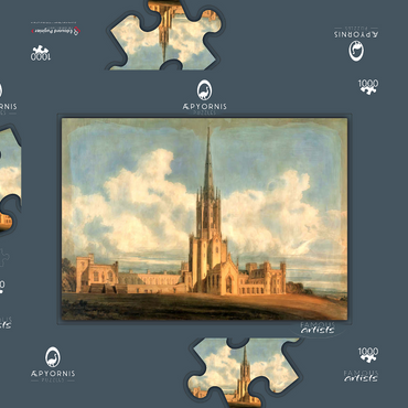 Darstellung des Puzzle Motivs Projected Design for Fonthill Abbey, Wiltshire 1000 Puzzle Schachtel 3D Modell