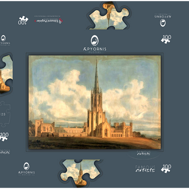 Darstellung des Puzzle Motivs Projected Design for Fonthill Abbey, Wiltshire 100 Puzzle Schachtel 3D Modell