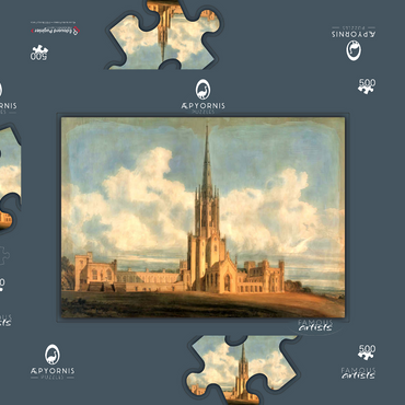 Darstellung des Puzzle Motivs Projected Design for Fonthill Abbey, Wiltshire 500 Puzzle Schachtel 3D Modell