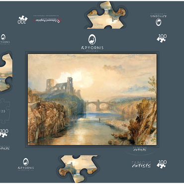 Darstellung des Puzzle Motivs Barnard Castle 100 Puzzle Schachtel 3D Modell