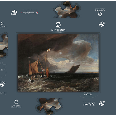 Darstellung des Puzzle Motivs Seascape with a Squall Coming Up 100 Puzzle Schachtel 3D Modell