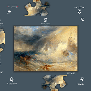 Darstellung des Puzzle Motivs Long Ship's Lighthouse, Land's End 500 Puzzle Schachtel 3D Modell