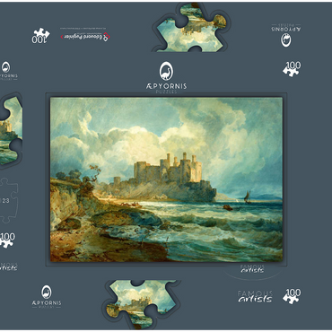 Darstellung des Puzzle Motivs Conway Castle, North Wales 100 Puzzle Schachtel 3D Modell