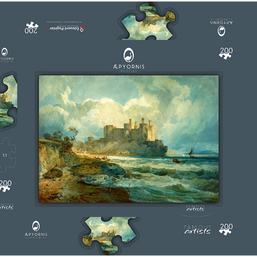 Darstellung des Puzzle Motivs Conway Castle, North Wales 200 Puzzle Schachtel 3D Modell