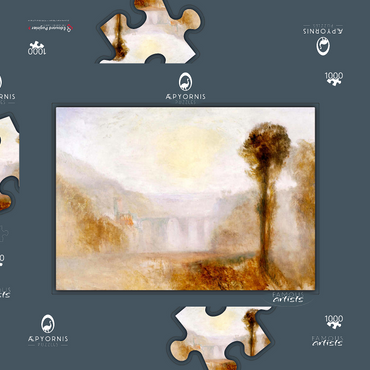 Darstellung des Puzzle Motivs The Ponte Delle Torri, Spoleto 1000 Puzzle Schachtel 3D Modell