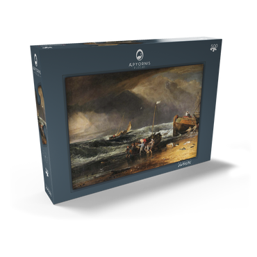 Darstellung des Puzzle Motivs A Coast Scene with Fishermen Hauling a Boat Ashore 500 Puzzle Schachtel Ansicht2