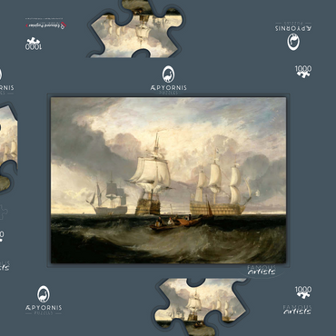Darstellung des Puzzle Motivs The Victory Returning from Trafalgar, in Three Positions 1000 Puzzle Schachtel 3D Modell
