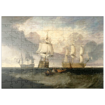 Darstellung des Puzzle Motivs puzzleplate The Victory Returning from Trafalgar, in Three Positions 100 Puzzle
