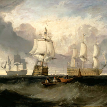 Darstellung des Puzzle Motivs The Victory Returning from Trafalgar, in Three Positions 200 Puzzle 3D Modell