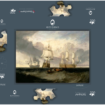 Darstellung des Puzzle Motivs The Victory Returning from Trafalgar, in Three Positions 200 Puzzle Schachtel 3D Modell