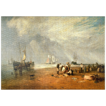 Darstellung des Puzzle Motivs puzzleplate The Fish Market at Hastings Beach 1000 Puzzle