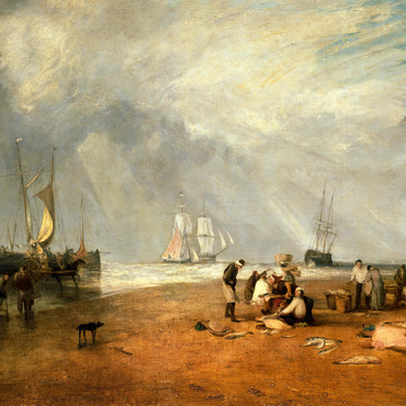 Darstellung des Puzzle Motivs The Fish Market at Hastings Beach 200 Puzzle 3D Modell