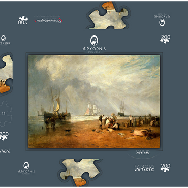 Darstellung des Puzzle Motivs The Fish Market at Hastings Beach 200 Puzzle Schachtel 3D Modell