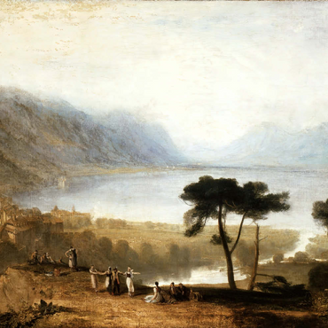 Darstellung des Puzzle Motivs Lake of Geneva from Montreux 100 Puzzle 3D Modell