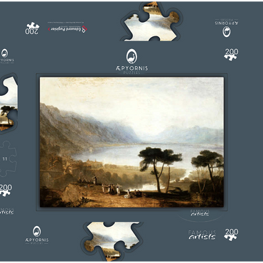 Darstellung des Puzzle Motivs Lake of Geneva from Montreux 200 Puzzle Schachtel 3D Modell