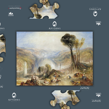 Darstellung des Puzzle Motivs Oberwesel 1000 Puzzle Schachtel 3D Modell