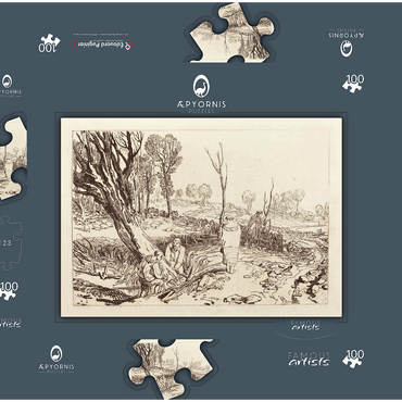 Darstellung des Puzzle Motivs Hedging and Ditching 100 Puzzle Schachtel 3D Modell