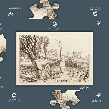 Darstellung des Puzzle Motivs Hedging and Ditching 500 Puzzle Schachtel 3D Modell