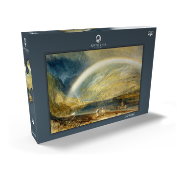 Darstellung des Puzzle Motivs Rainbow: A View on the Rhine from Dunkholder Vinyard, of Ostersprey and Feltzen below Bosnart 1000 Puzzle Schachtel Ansicht2