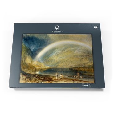 Darstellung des Puzzle Motivs Rainbow: A View on the Rhine from Dunkholder Vinyard, of Ostersprey and Feltzen below Bosnart 1000 Puzzle Schachtel Ansicht3
