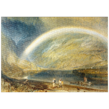 Darstellung des Puzzle Motivs puzzleplate Rainbow: A View on the Rhine from Dunkholder Vinyard, of Ostersprey and Feltzen below Bosnart 1000 Puzzle
