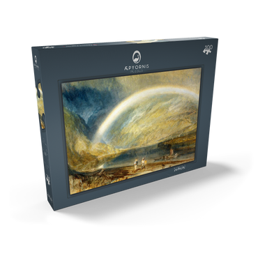 Darstellung des Puzzle Motivs Rainbow: A View on the Rhine from Dunkholder Vinyard, of Ostersprey and Feltzen below Bosnart 100 Puzzle Schachtel Ansicht2