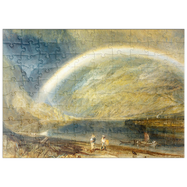 Darstellung des Puzzle Motivs puzzleplate Rainbow: A View on the Rhine from Dunkholder Vinyard, of Ostersprey and Feltzen below Bosnart 100 Puzzle