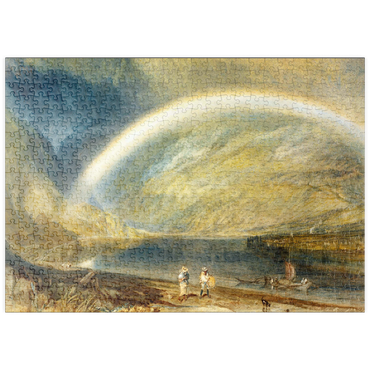 Darstellung des Puzzle Motivs puzzleplate Rainbow: A View on the Rhine from Dunkholder Vinyard, of Ostersprey and Feltzen below Bosnart 500 Puzzle