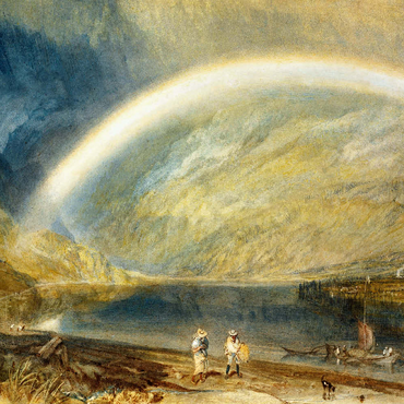 Darstellung des Puzzle Motivs Rainbow: A View on the Rhine from Dunkholder Vinyard, of Ostersprey and Feltzen below Bosnart 500 Puzzle 3D Modell