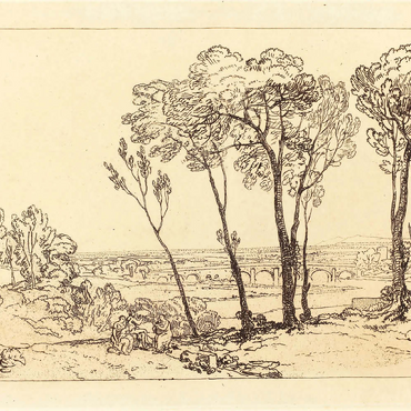 Darstellung des Puzzle Motivs The Bridge in Middle Distance 100 Puzzle 3D Modell