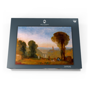 Darstellung des Puzzle Motivs Italian Landscape with Bridge and Tower 1000 Puzzle Schachtel Ansicht3