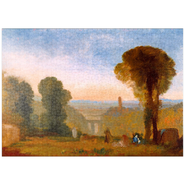 Darstellung des Puzzle Motivs puzzleplate Italian Landscape with Bridge and Tower 1000 Puzzle