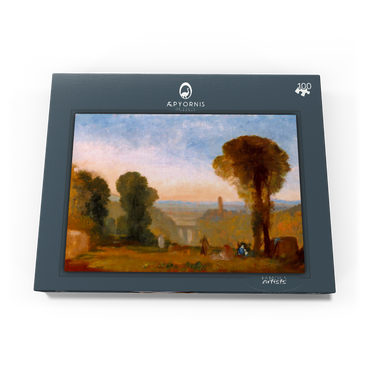 Darstellung des Puzzle Motivs Italian Landscape with Bridge and Tower 100 Puzzle Schachtel Ansicht3