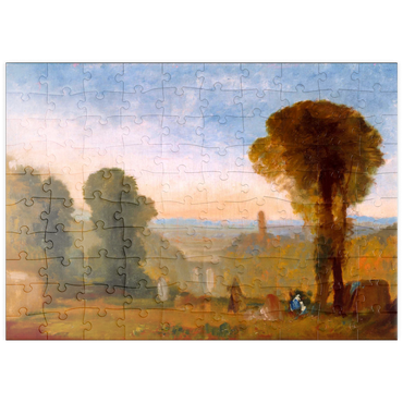 Darstellung des Puzzle Motivs puzzleplate Italian Landscape with Bridge and Tower 100 Puzzle