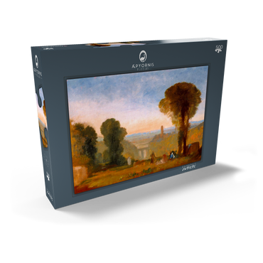 Darstellung des Puzzle Motivs Italian Landscape with Bridge and Tower 500 Puzzle Schachtel Ansicht2