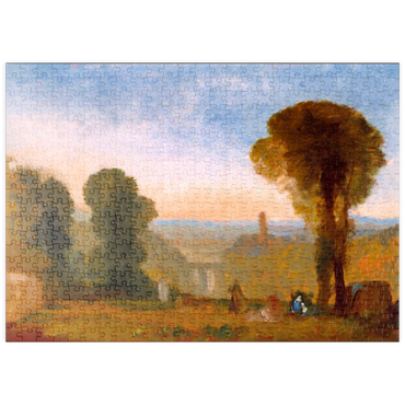 Darstellung des Puzzle Motivs puzzleplate Italian Landscape with Bridge and Tower 500 Puzzle