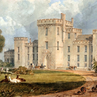 Darstellung des Puzzle Motivs View of Hampton Court, Herefordshire, from the Northwest 200 Puzzle 3D Modell