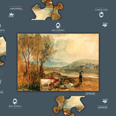 Darstellung des Puzzle Motivs Lulworth Castle, Dorset 500 Puzzle Schachtel 3D Modell