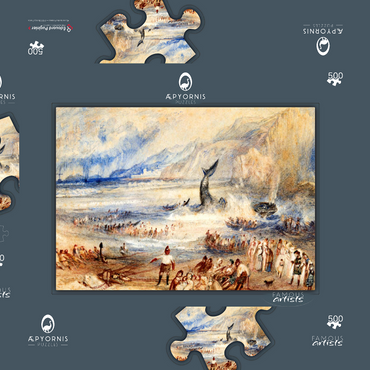 Darstellung des Puzzle Motivs The Whale on Shore 500 Puzzle Schachtel 3D Modell