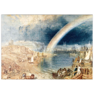 Darstellung des Puzzle Motivs puzzleplate Plymouth with a Rainbow 100 Puzzle
