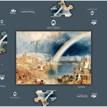 Darstellung des Puzzle Motivs Plymouth with a Rainbow 200 Puzzle Schachtel 3D Modell